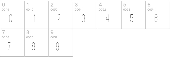 Walkway Upper UItraCondensed numbers 0-9 preview