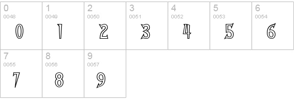 Walshes Outline numbers 0-9 preview