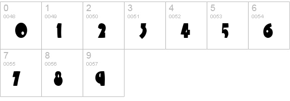 WampumCondensed Normal numbers 0-9 preview