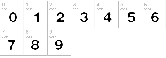 Warp 1 numbers 0-9 preview