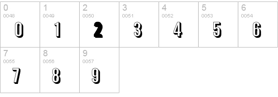 Warsaw Gothic Extended Shadow numbers 0-9 preview