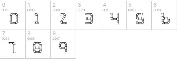 WaterWorksCaps Plain numbers 0-9 preview