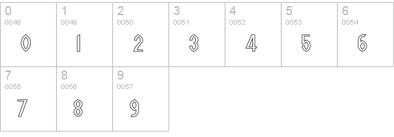 Wazoo Outline numbers 0-9 preview