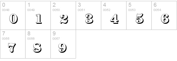 WichitaShadow-Xbold-Regular numbers 0-9 preview
