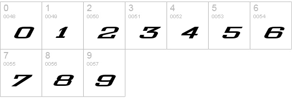 Wide Glide numbers 0-9 preview