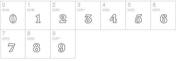 Windsor Outline numbers 0-9 preview