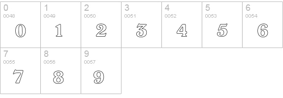 WindsorEF-BoldOutline numbers 0-9 preview