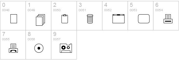 Wingdings 2 numbers 0-9 preview