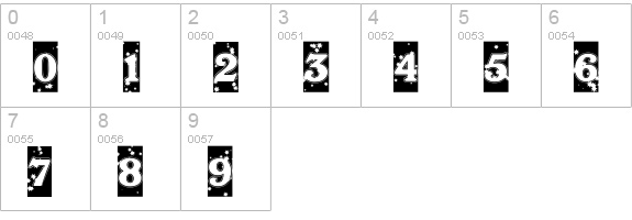WinterNight DB numbers 0-9 preview