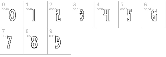 Wolf's Bane Bold Outline numbers 0-9 preview