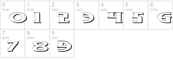 Wolf's Bane Expanded Outline numbers 0-9 preview