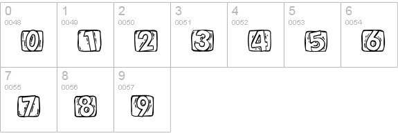 WoodcuttedCaps numbers 0-9 preview