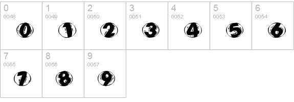 WoodcuttedCapsBlackFS numbers 0-9 preview