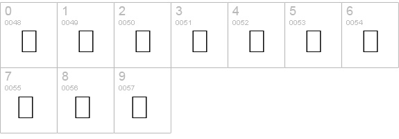 WP MultinationalB Courier numbers 0-9 preview