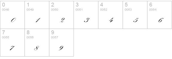 WynnerockScript-TwoBold numbers 0-9 preview