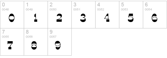 WyomingSpaghetti Bold numbers 0-9 preview