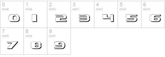 Xcelsion Shadow numbers 0-9 preview