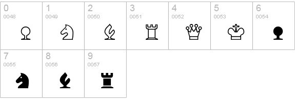 XChessNut numbers 0-9 preview