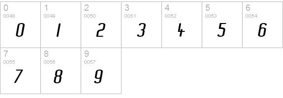 XenomorphSansItalic numbers 0-9 preview