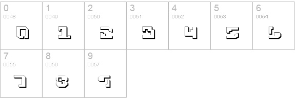 Xenophobia 3D numbers 0-9 preview