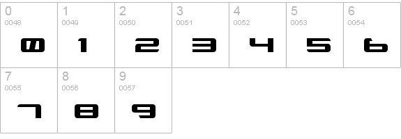 Xenotron Broadstroke numbers 0-9 preview