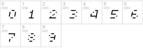 XERXES-ELEVENALTOBLIQUE numbers 0-9 preview