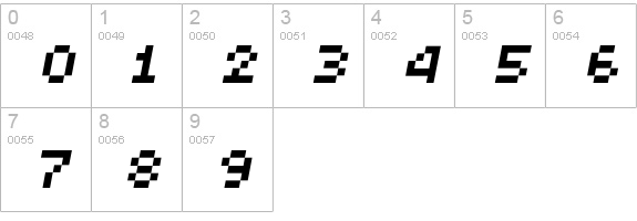 XERXES-SIXOBLIQUE numbers 0-9 preview
