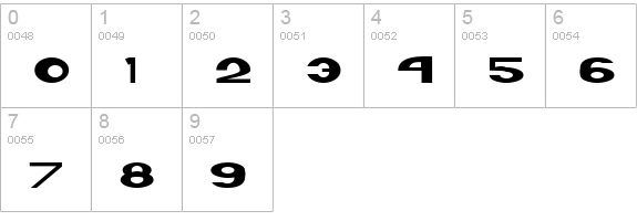 XLR8 numbers 0-9 preview
