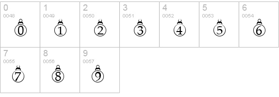Xmas Regular numbers 0-9 preview