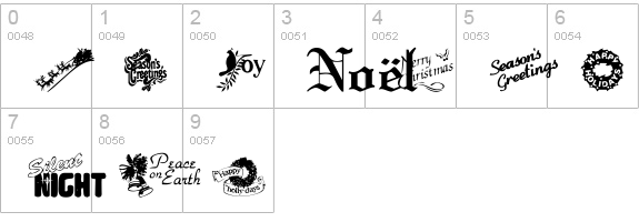 XmasTyme 1 numbers 0-9 preview