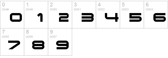 Xoireqe numbers 0-9 preview