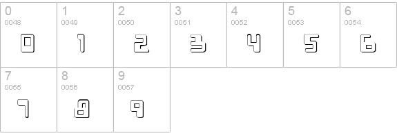 XPED Shadow numbers 0-9 preview