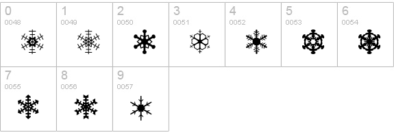 XSchneeFlaken numbers 0-9 preview