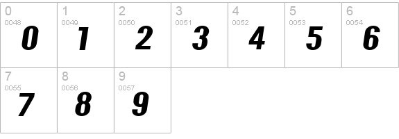 Y2K Analog Legacy Italic numbers 0-9 preview