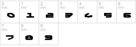 Yahren Expanded Bold numbers 0-9 preview