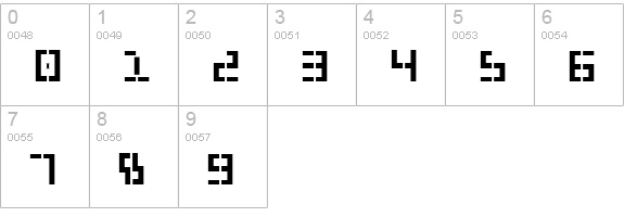 Year 2000 Bold numbers 0-9 preview