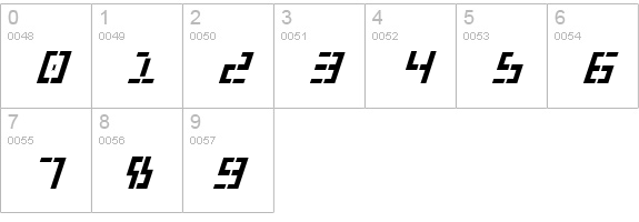 Year 2000 Bold Italic numbers 0-9 preview