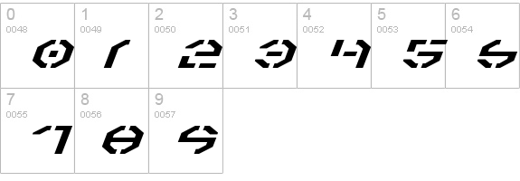 Year 3000 Expanded Italic numbers 0-9 preview