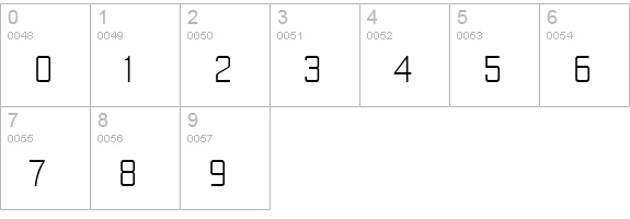 YearlingLite numbers 0-9 preview