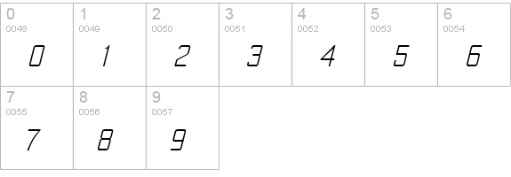 YearlingLiteOblique numbers 0-9 preview