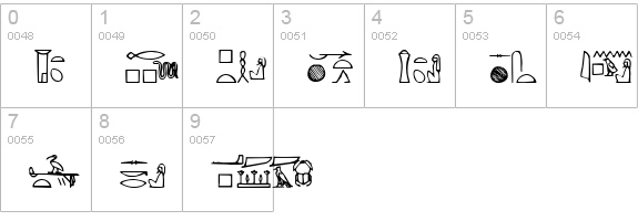 Yiroglyphics numbers 0-9 preview