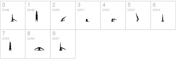 Yogafont numbers 0-9 preview