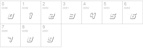 Young Techs 3D Italic numbers 0-9 preview