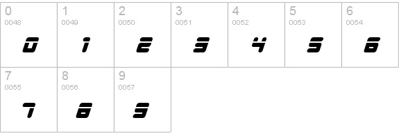 Young Techs Laser Italic numbers 0-9 preview
