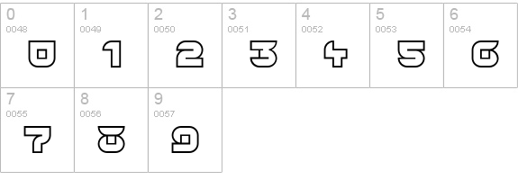 Yr72-Outline numbers 0-9 preview