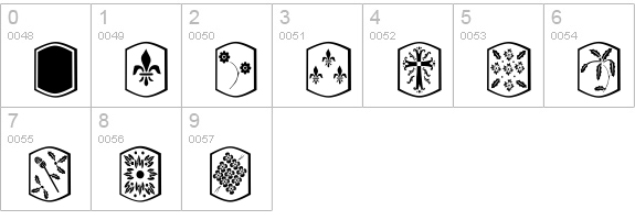 YY Old English Dingbats Italic numbers 0-9 preview