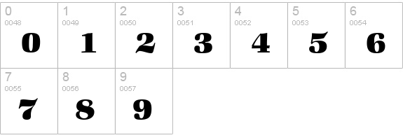 ZabriskieBook-Heavy-Regular numbers 0-9 preview