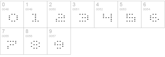Zado Expanded numbers 0-9 preview