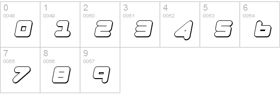 Zealot Outline Italic numbers 0-9 preview