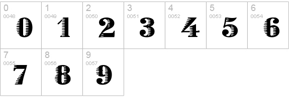 Zebraesq numbers 0-9 preview